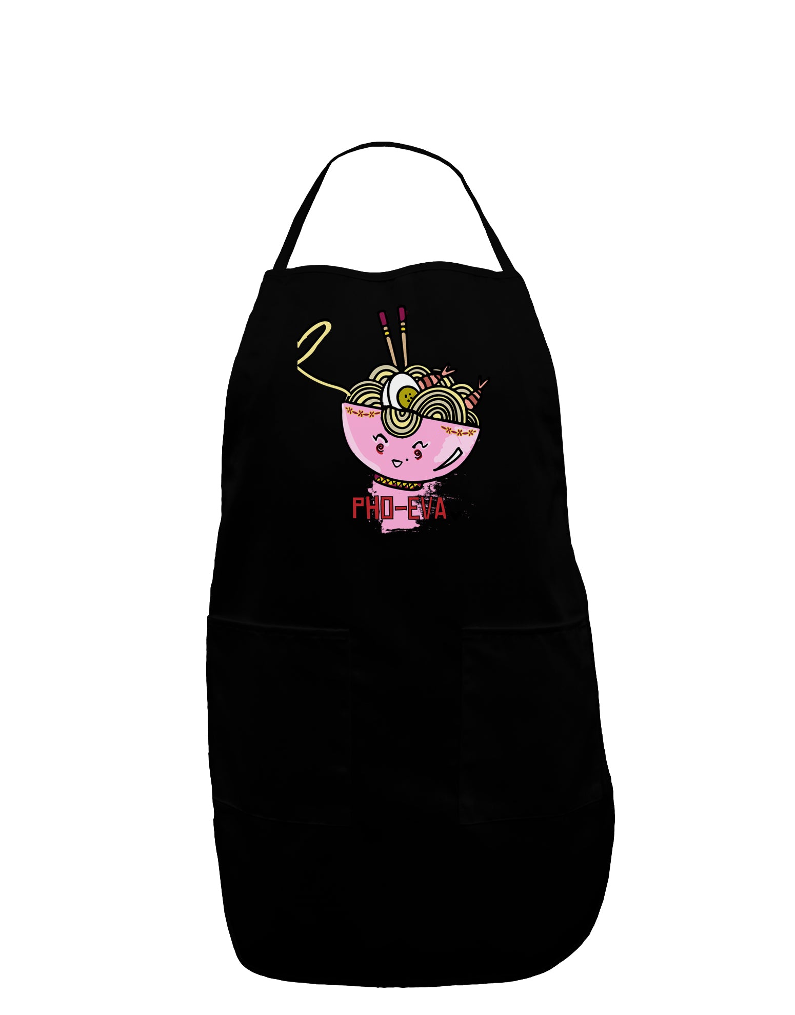 TooLoud Matching Pho Eva Pink Pho Bowl Plus Size Dark Apron-Bib Apron-TooLoud-Black-Plus-Size-Davson Sales