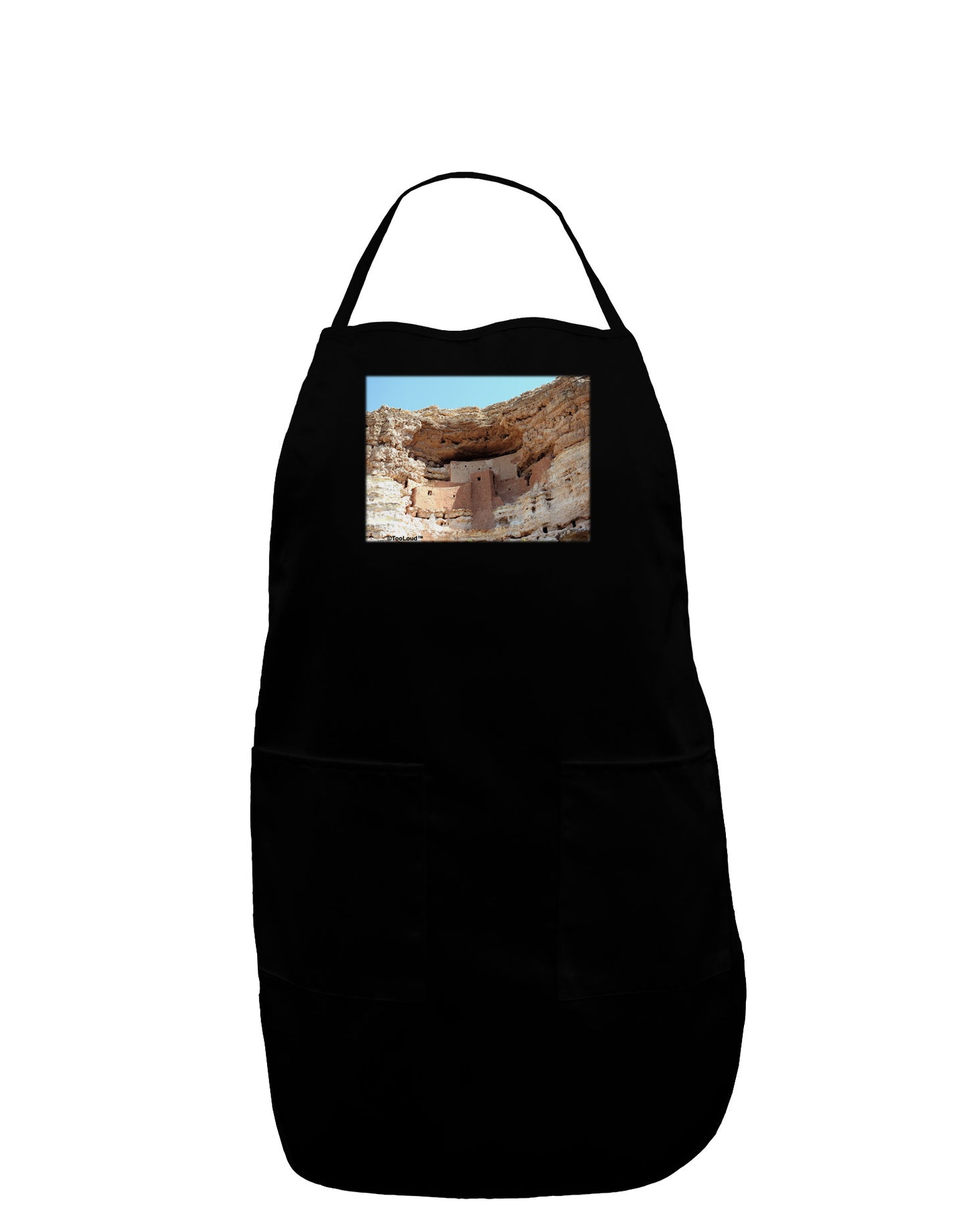 Montezuma Castle Arizona Dark Adult Apron-Bib Apron-TooLoud-Black-One-Size-Davson Sales
