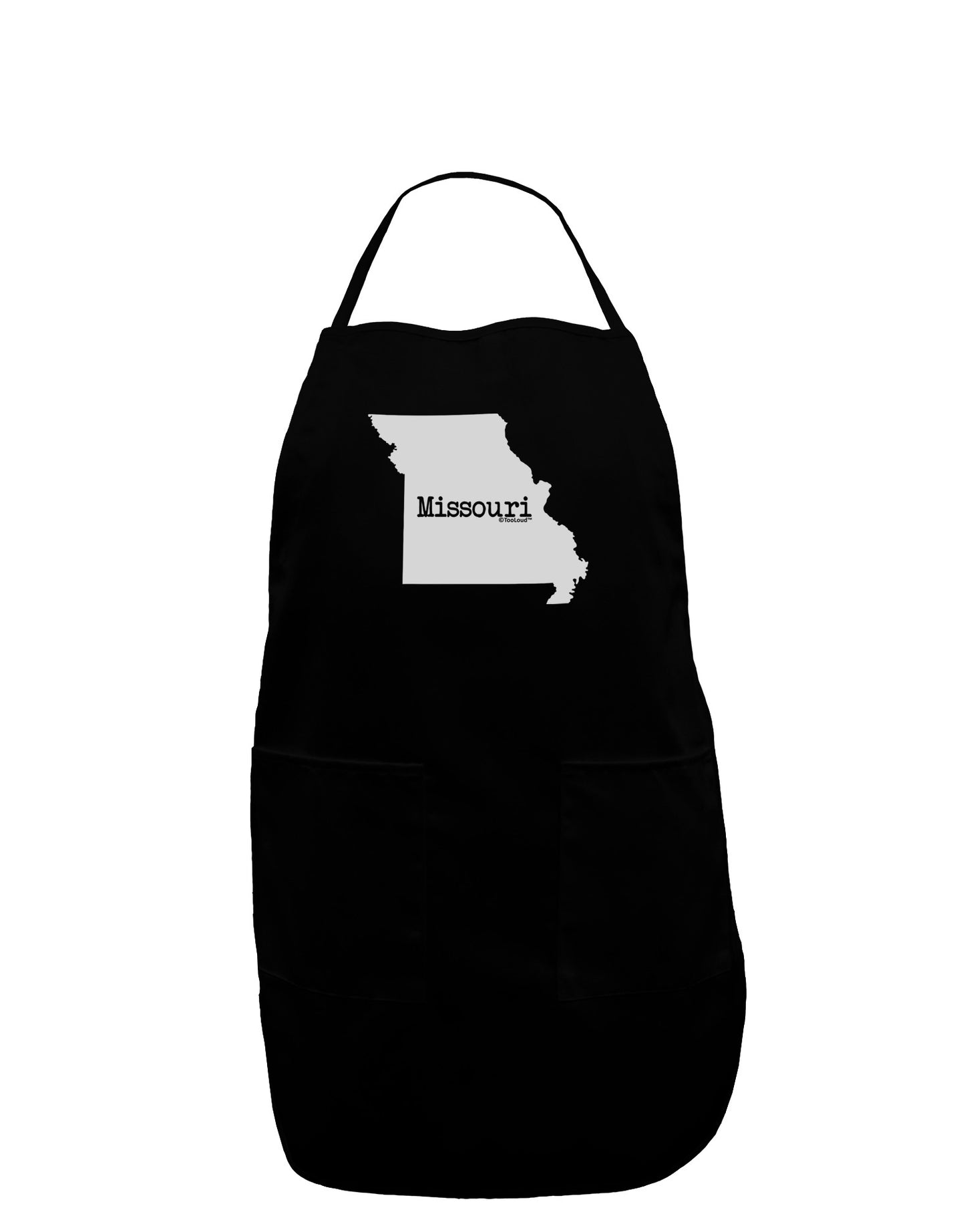 Missouri - United States Shape Dark Adult Apron-Bib Apron-TooLoud-Black-One-Size-Davson Sales