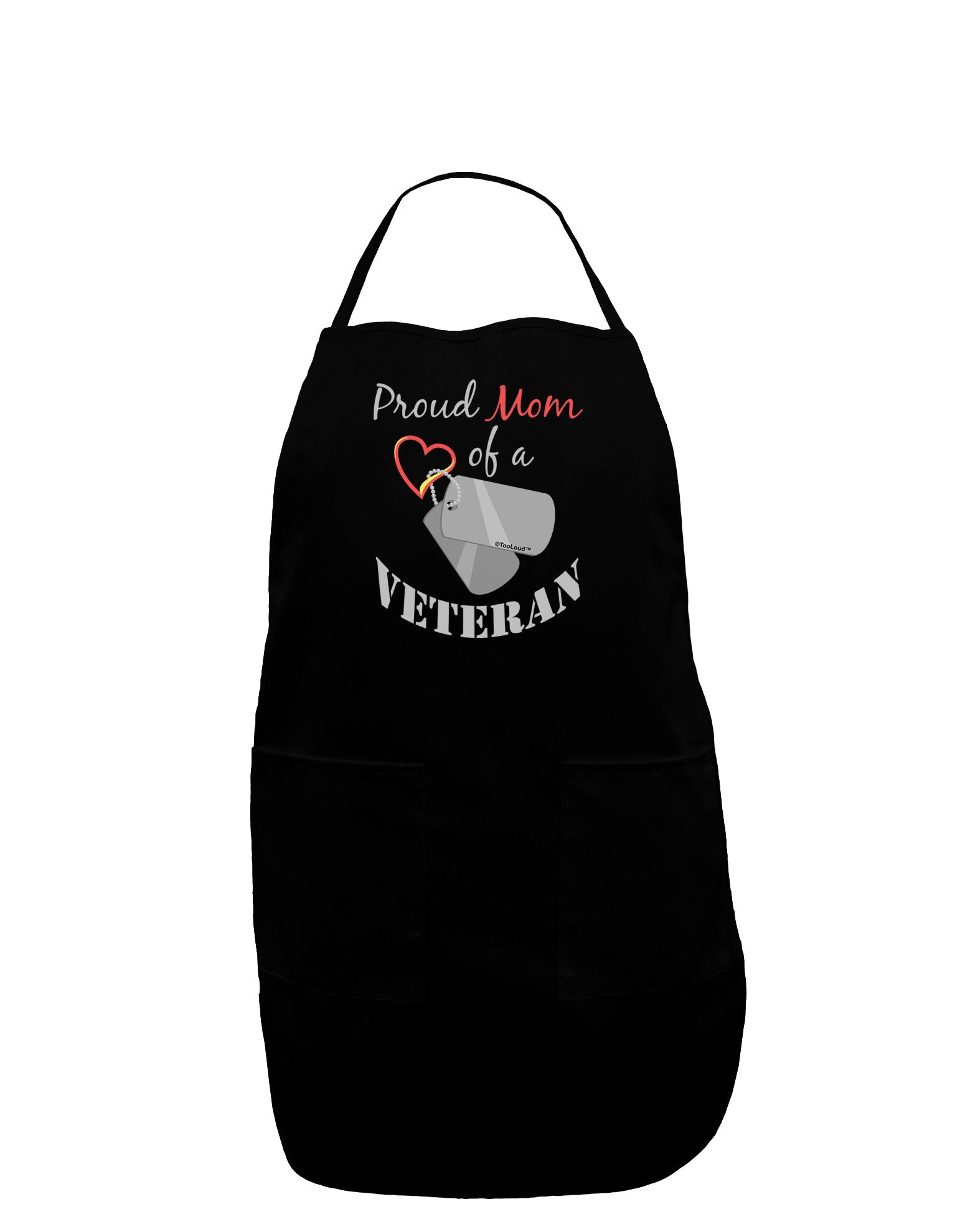 Mom of Veteran Dark Adult Apron-Bib Apron-TooLoud-Black-One-Size-Davson Sales