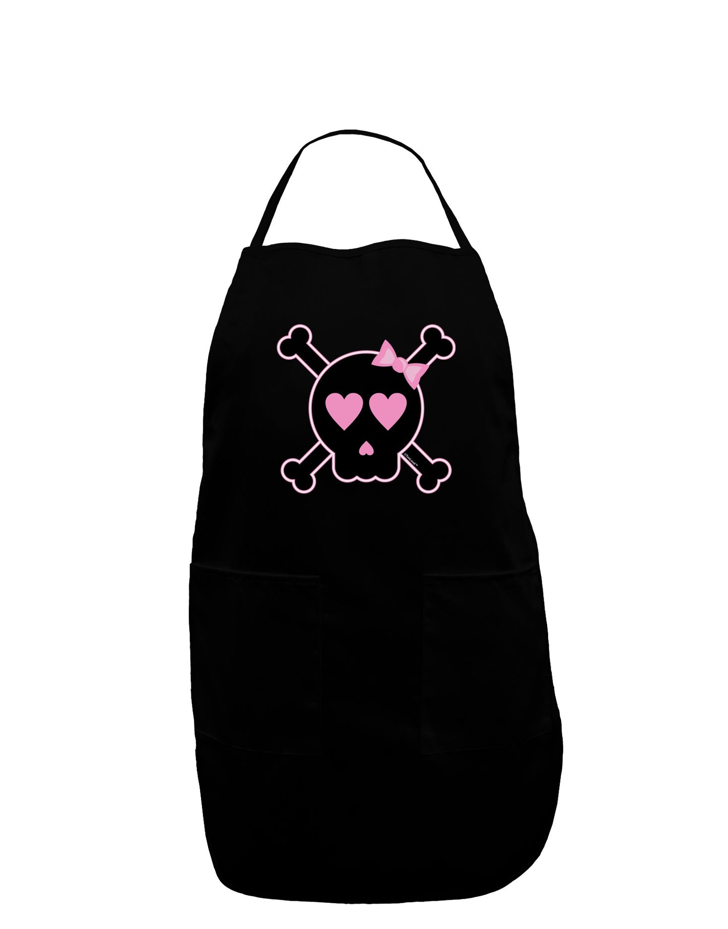 Pink and Black Crossbones Girl Dark Adult Apron-Bib Apron-TooLoud-Black-One-Size-Davson Sales