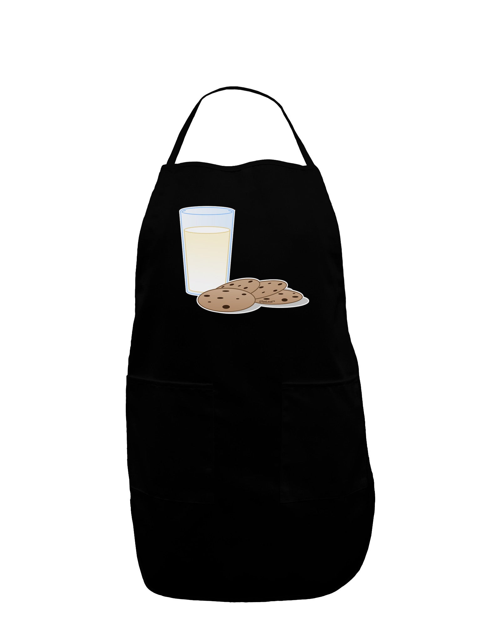 Milk and Cookies Design Dark Adult Apron-Bib Apron-TooLoud-Black-One-Size-Davson Sales