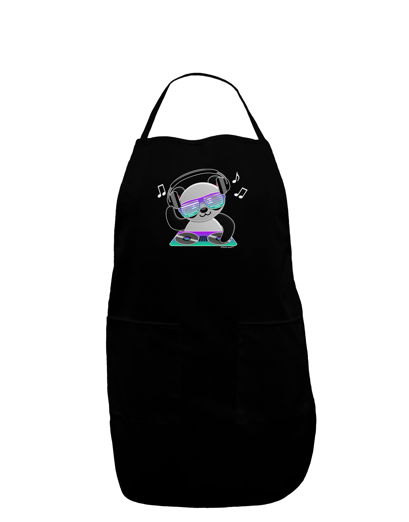Panda DJ Dark Adult Apron-Bib Apron-TooLoud-Black-One-Size-Davson Sales