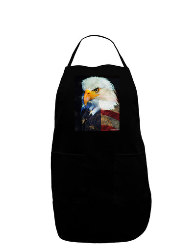 Patriotic Bald Eagle - American Flag Dark Adult Apron by TooLoud-Bib Apron-TooLoud-Black-One-Size-Davson Sales