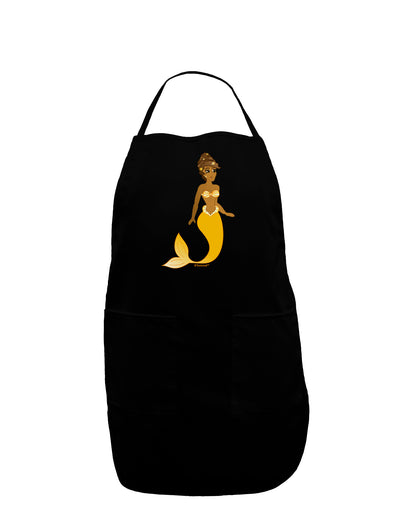 Mermaid Design - Yellow Dark Adult Apron-Bib Apron-TooLoud-Black-One-Size-Davson Sales