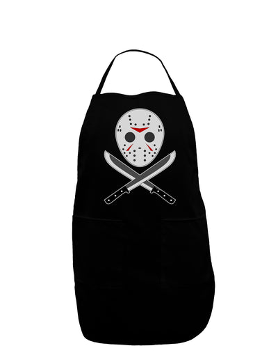 Scary Mask With Machete - Halloween Dark Adult Apron-Bib Apron-TooLoud-Black-One-Size-Davson Sales