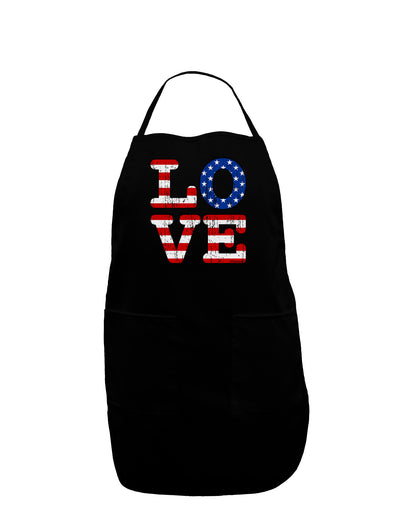 American Love Design - Distressed Dark Adult Apron by TooLoud-Bib Apron-TooLoud-Black-One-Size-Davson Sales