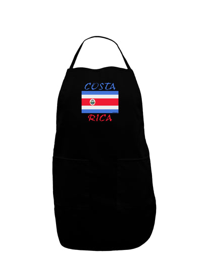 Costa Rica Flag Dark Adult Apron-Bib Apron-TooLoud-Black-One-Size-Davson Sales