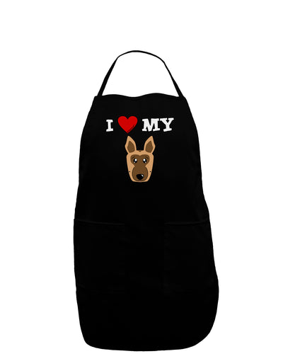 I Heart My - Cute German Shepherd Dog Dark Adult Apron by TooLoud-Bib Apron-TooLoud-Black-One-Size-Davson Sales