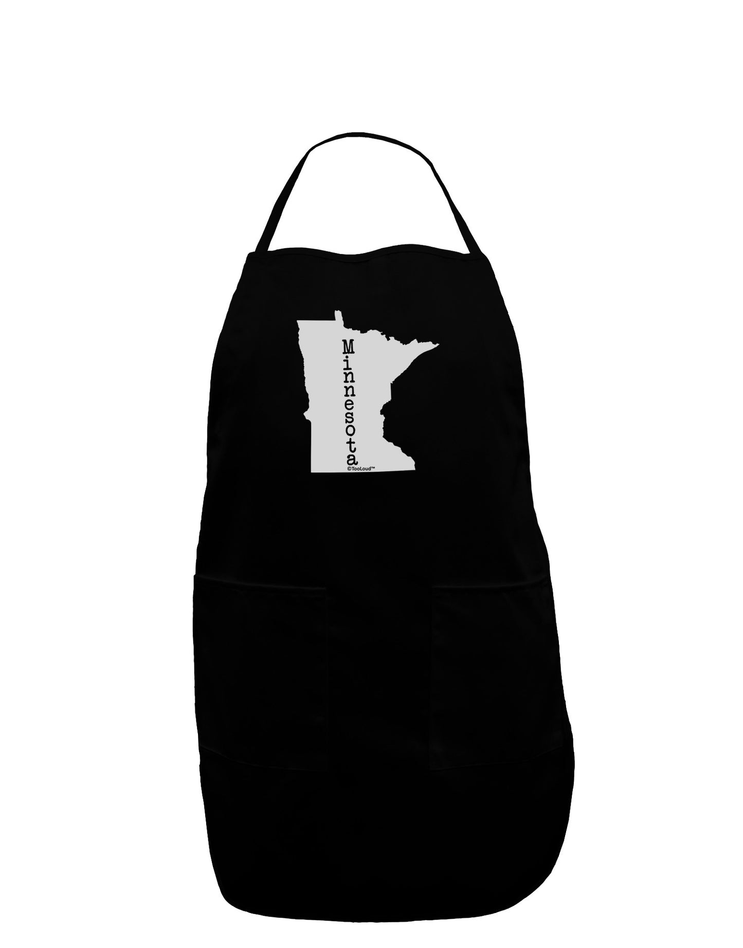 Minnesota - United States Shape Dark Adult Apron-Bib Apron-TooLoud-Black-One-Size-Davson Sales
