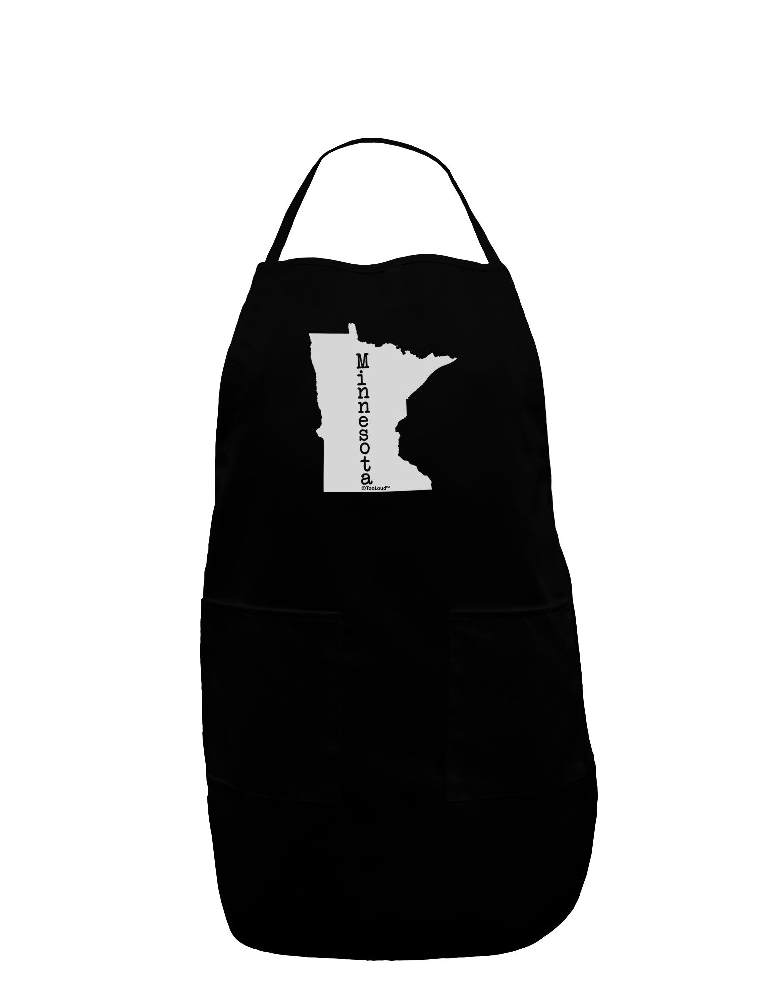 Minnesota - United States Shape Dark Adult Apron-Bib Apron-TooLoud-Black-One-Size-Davson Sales