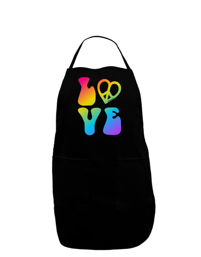 Peace and Love - Peace Heart Love Dark Adult Apron-Bib Apron-TooLoud-Black-One-Size-Davson Sales