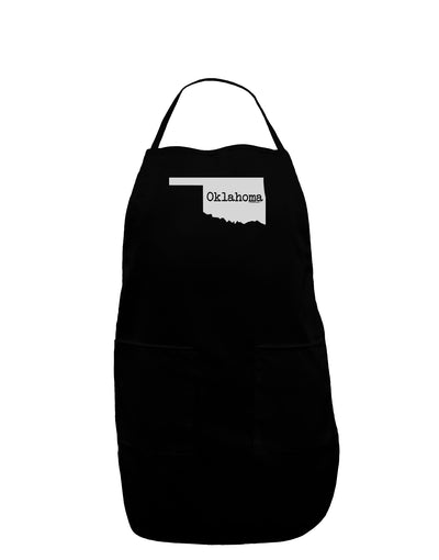 Oklahoma - United States Shape Dark Adult Apron by TooLoud-Bib Apron-TooLoud-Black-One-Size-Davson Sales