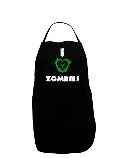 I Heart Zombies - Bio Hazard Heart Green Dark Adult Apron-Bib Apron-TooLoud-Black-One-Size-Davson Sales