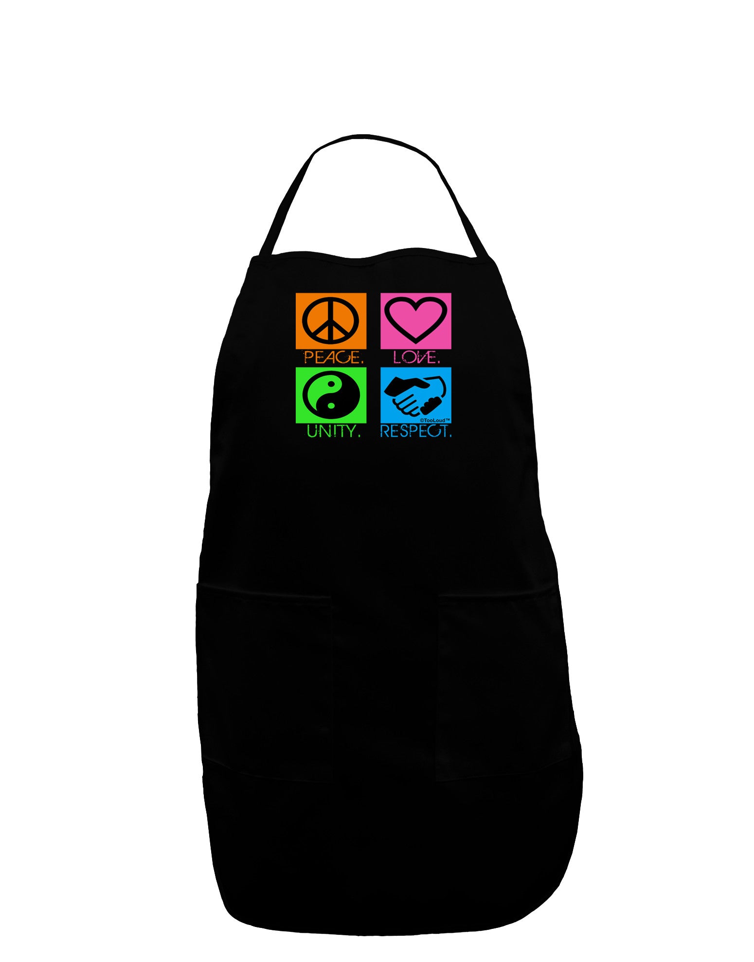 PLUR Squares Color Dark Adult Apron-Bib Apron-TooLoud-Black-One-Size-Davson Sales