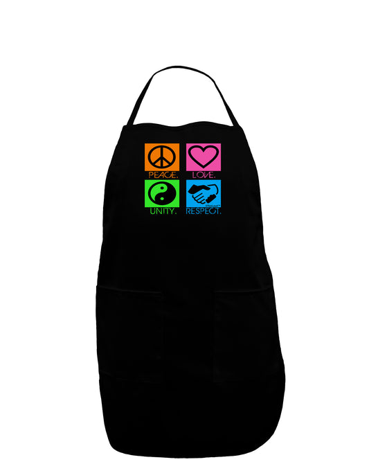 PLUR Squares Color Dark Adult Apron-Bib Apron-TooLoud-Black-One-Size-Davson Sales
