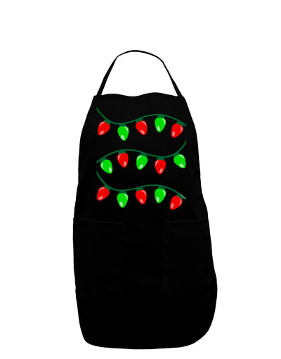 Christmas Lights Red and Green Dark Adult Apron-Bib Apron-TooLoud-Black-One-Size-Davson Sales