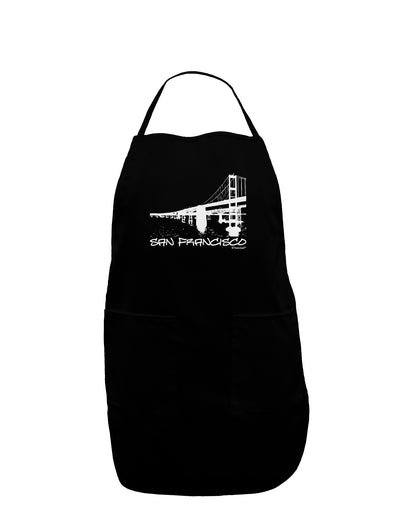 Bay Bridge Cutout Design - San Francisco Dark Adult Apron by TooLoud-Bib Apron-TooLoud-Black-One-Size-Davson Sales