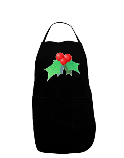 holly Christmas Design Dark Adult Apron-Bib Apron-TooLoud-Black-One-Size-Davson Sales