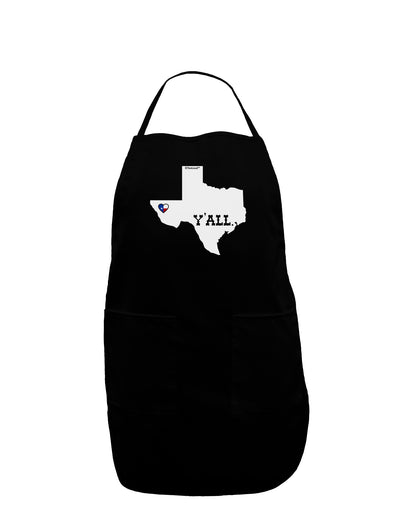 Texas State Y'all Design with Flag Heart Dark Adult Apron by TooLoud-Bib Apron-TooLoud-Black-One-Size-Davson Sales