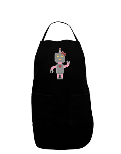 Cute Robot Female Dark Adult Apron-Bib Apron-TooLoud-Black-One-Size-Davson Sales