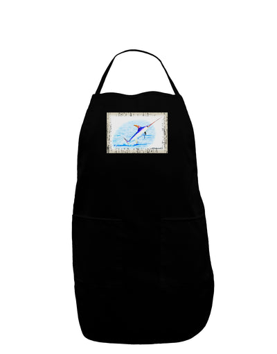 Swordfish Watercolor Dark Adult Apron-Bib Apron-TooLoud-Black-One-Size-Davson Sales