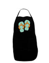 Striped Flip Flops - Teal and Orange Dark Adult Apron-Bib Apron-TooLoud-Black-One-Size-Davson Sales