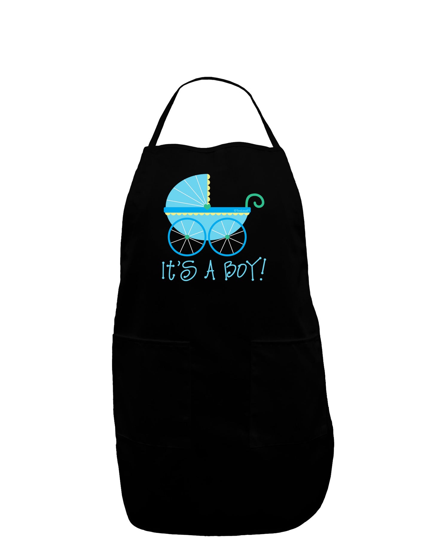 It's a Boy - Baby Boy Carriage Dark Adult Apron-Bib Apron-TooLoud-Black-One-Size-Davson Sales
