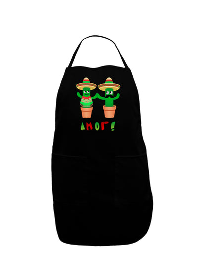 Fiesta Cactus Couple Amor Dark Adult Apron-Bib Apron-TooLoud-Black-One-Size-Davson Sales