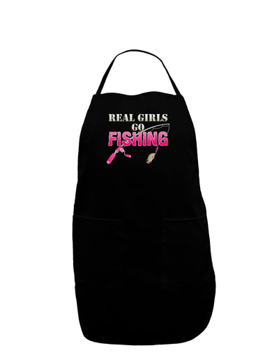 Real Girls Go Fishing Dark Adult Apron-Bib Apron-TooLoud-Black-One-Size-Davson Sales