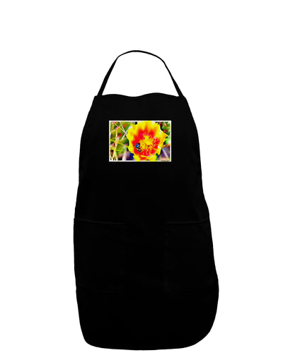 Bee Cactus Watercolor Dark Adult Apron-Bib Apron-TooLoud-Black-One-Size-Davson Sales