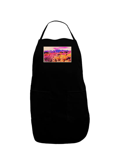 Colorful Colorado Mountains Dark Adult Apron-Bib Apron-TooLoud-Black-One-Size-Davson Sales