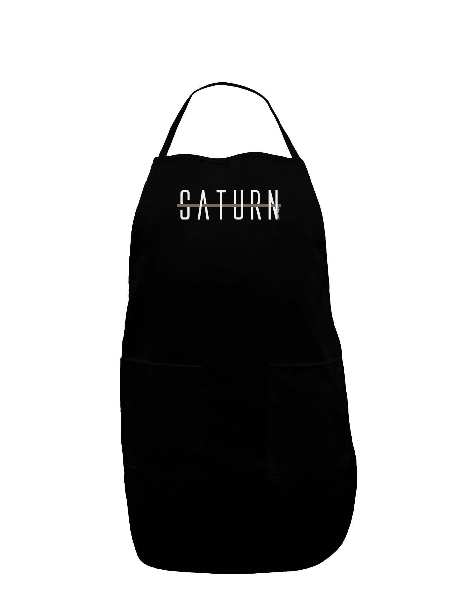 Planet Saturn Text Only Dark Adult Apron-Bib Apron-TooLoud-Black-One-Size-Davson Sales
