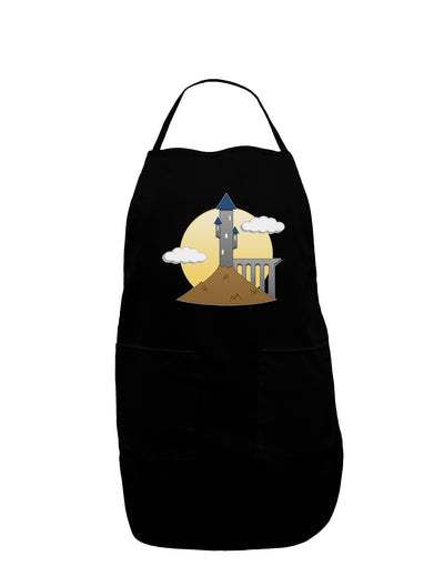 Moonlit Wizard Tower - Halloween Dark Adult Apron-Bib Apron-TooLoud-Black-One-Size-Davson Sales