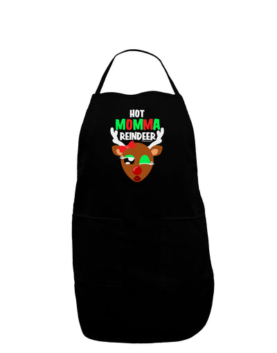 Hot Momma Reindeer Matching Deer Dark Adult Apron-Bib Apron-TooLoud-Black-One-Size-Davson Sales