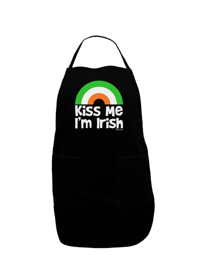 Irish Flag Rainbow - Kiss Me I'm Irish Dark Adult Apron by TooLoud-Bib Apron-TooLoud-Black-One-Size-Davson Sales