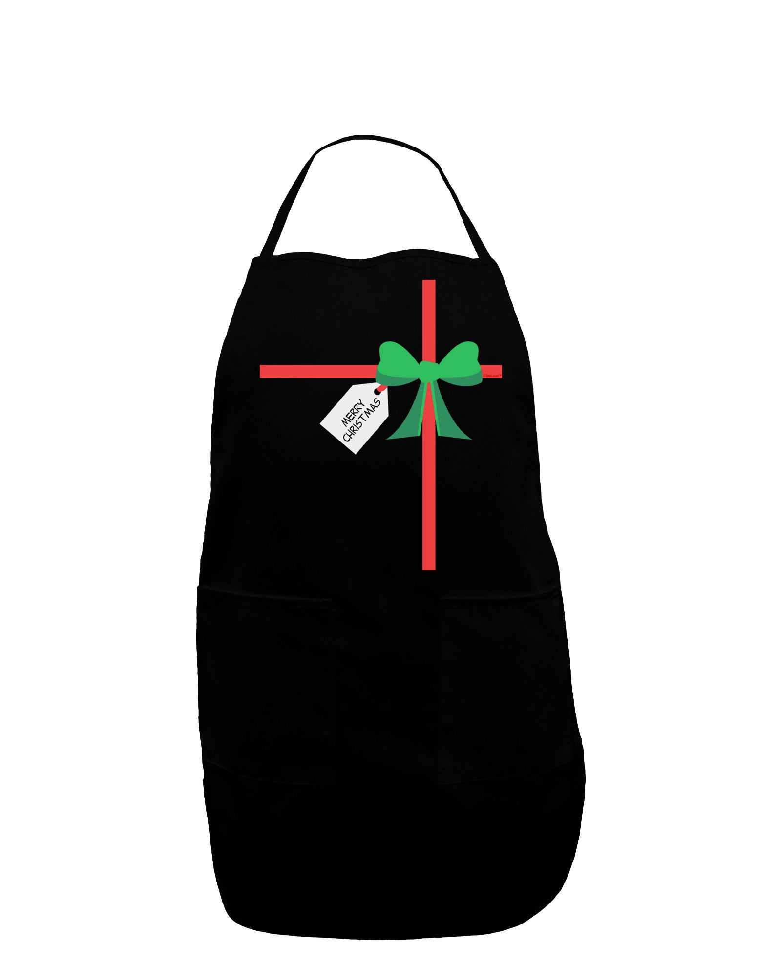 Merry Christmas Present Gift Dark Adult Apron-Bib Apron-TooLoud-Black-One-Size-Davson Sales