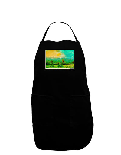 Mountain Sunset Watercolor Dark Adult Apron-Bib Apron-TooLoud-Black-One-Size-Davson Sales