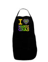 I Love Heart Mardi Gras Dark Adult Apron-Bib Apron-TooLoud-Black-One-Size-Davson Sales