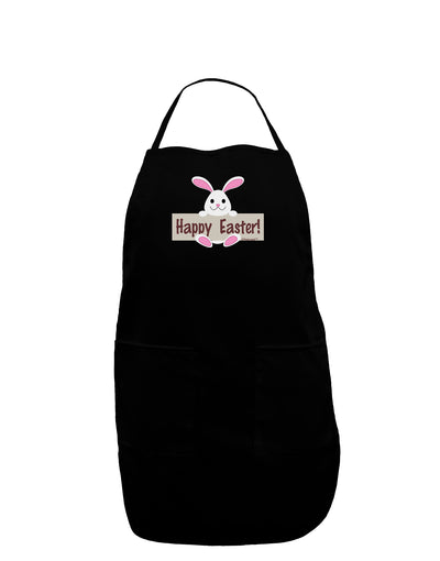 Cute Bunny - Happy Easter Dark Adult Apron by TooLoud-Bib Apron-TooLoud-Black-One-Size-Davson Sales