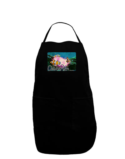 Clownfish Watercolor Text Dark Adult Apron-Bib Apron-TooLoud-Black-One-Size-Davson Sales