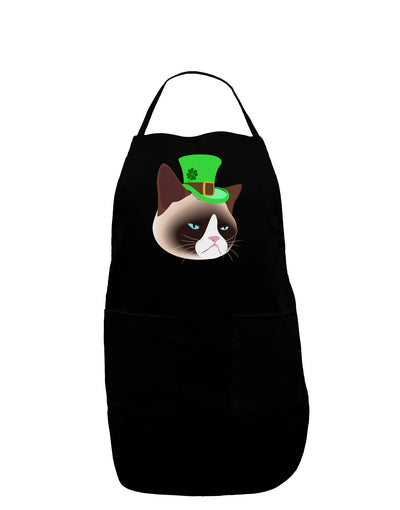 Leprechaun Disgruntled Cat Dark Adult Apron-Bib Apron-TooLoud-Black-One-Size-Davson Sales