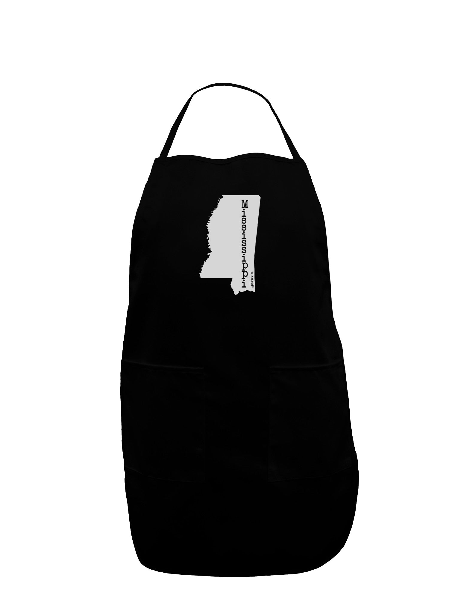 Mississippi - United States Shape Dark Adult Apron-Bib Apron-TooLoud-Black-One-Size-Davson Sales