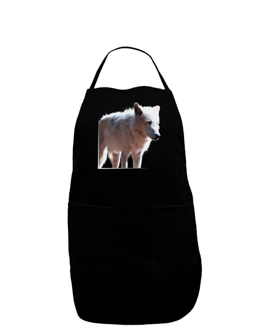 Magnificent Full White Wolf Dark Adult Apron-Bib Apron-TooLoud-Black-One-Size-Davson Sales