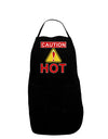 Caution Hot Chili Pepper Sign Dark Adult Apron-Bib Apron-TooLoud-Black-One-Size-Davson Sales