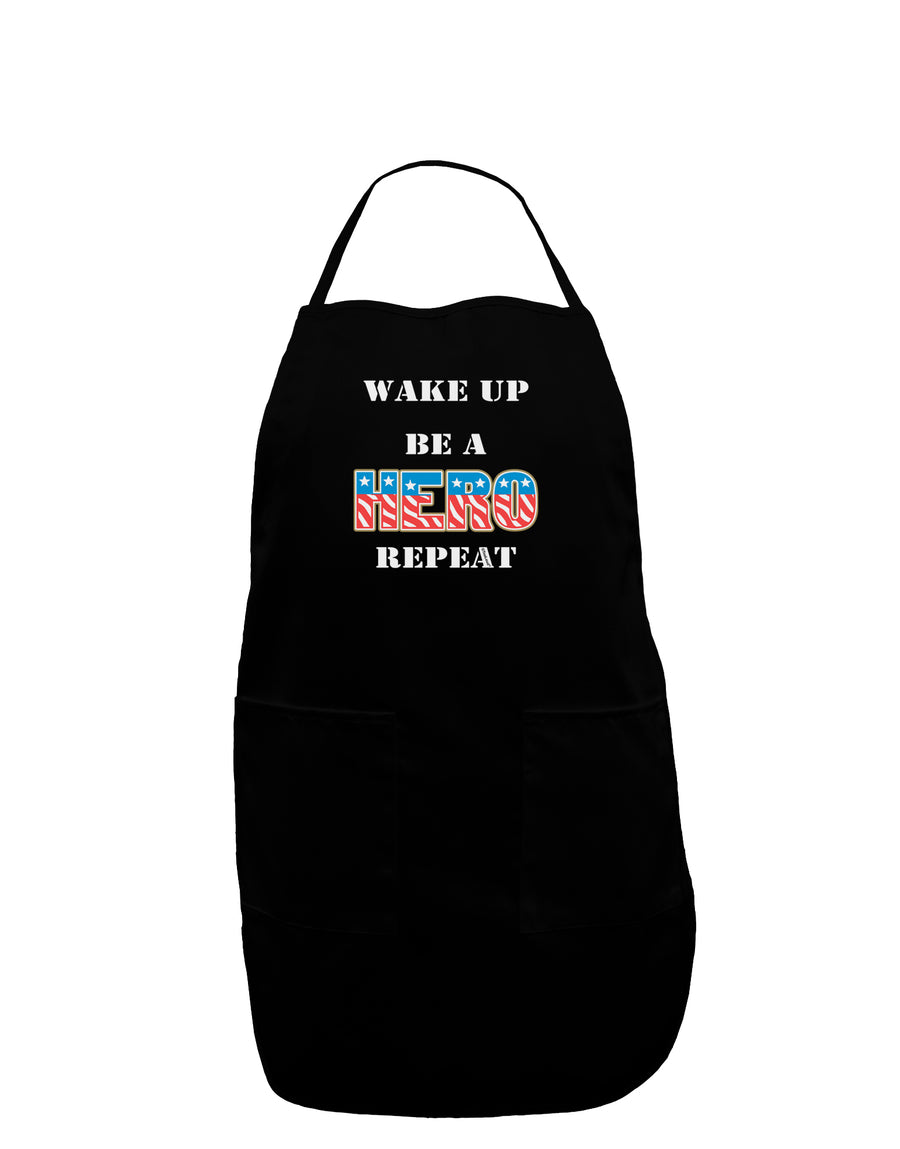 Wake Up Be A Hero Repeat Plus Size Dark Apron by TooLoud-Bib Apron-TooLoud-Black-Plus-Size-Davson Sales