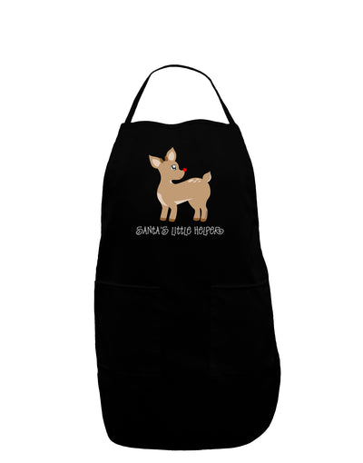 Santa's Little Helper Cute Rudolph - Christmas Dark Adult Apron by TooLoud-Bib Apron-TooLoud-Black-One-Size-Davson Sales