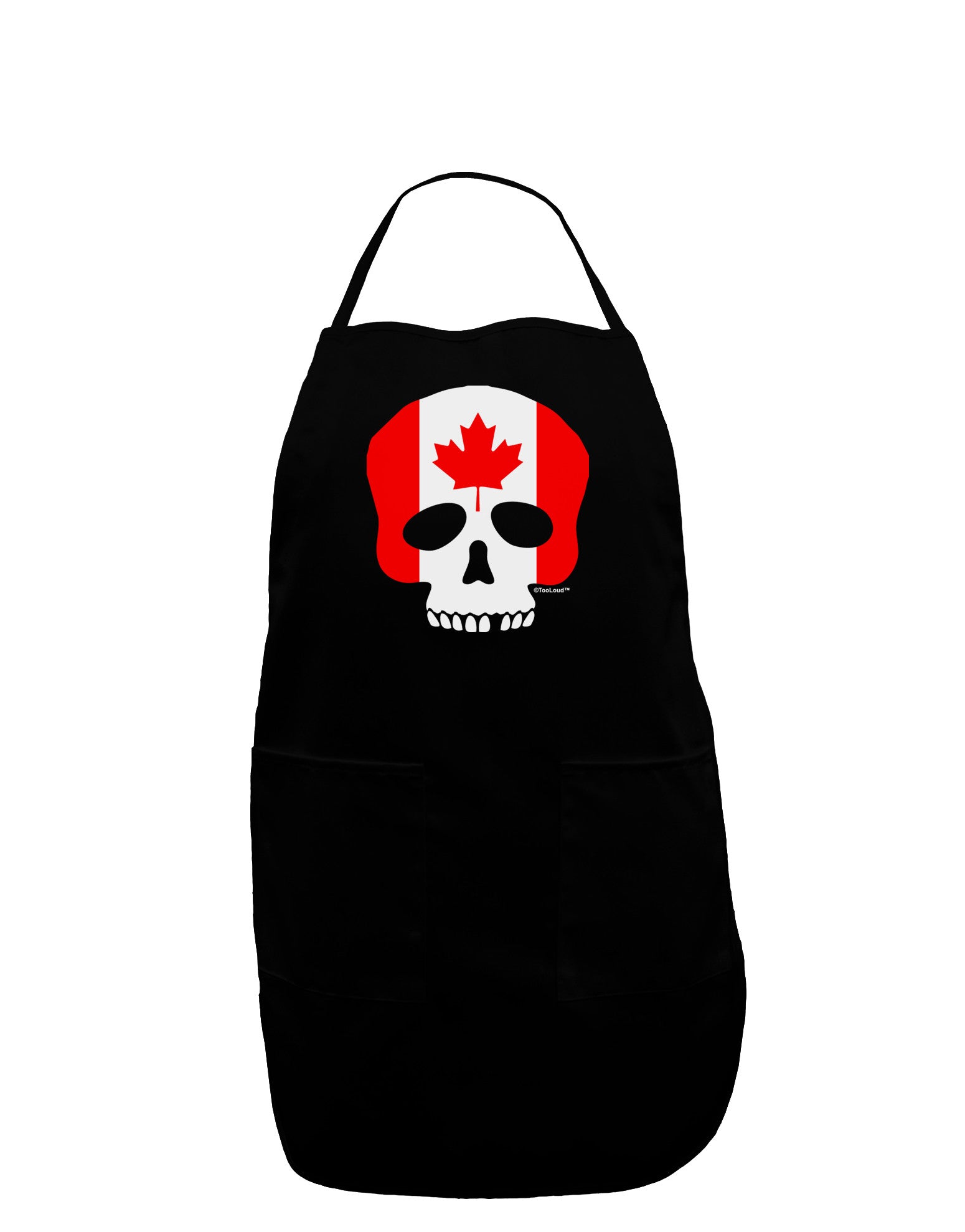 Skull Flag Canada Plus Size Dark Apron-Bib Apron-TooLoud-Black-Plus-Size-Davson Sales