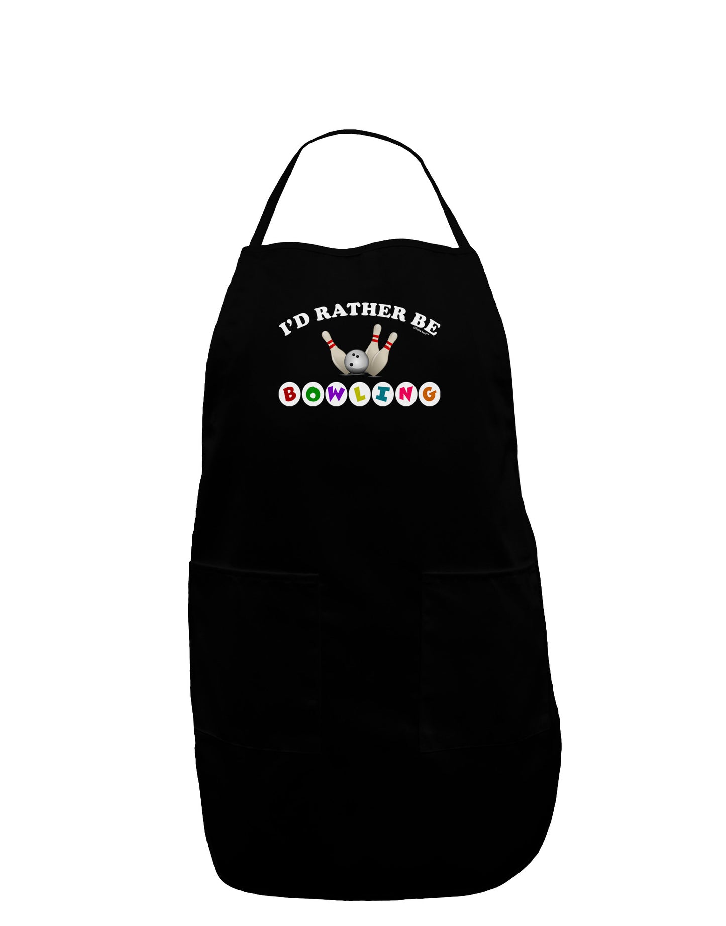 I'd Rather Be Bowling Plus Size Apron-Bib Apron-TooLoud-Black-Plus-Size-Davson Sales