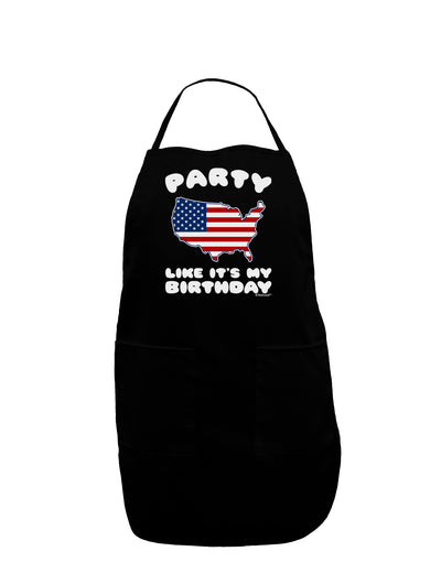 Party Like It's My Birthday - 4th of July Dark Adult Apron-Bib Apron-TooLoud-Black-One-Size-Davson Sales